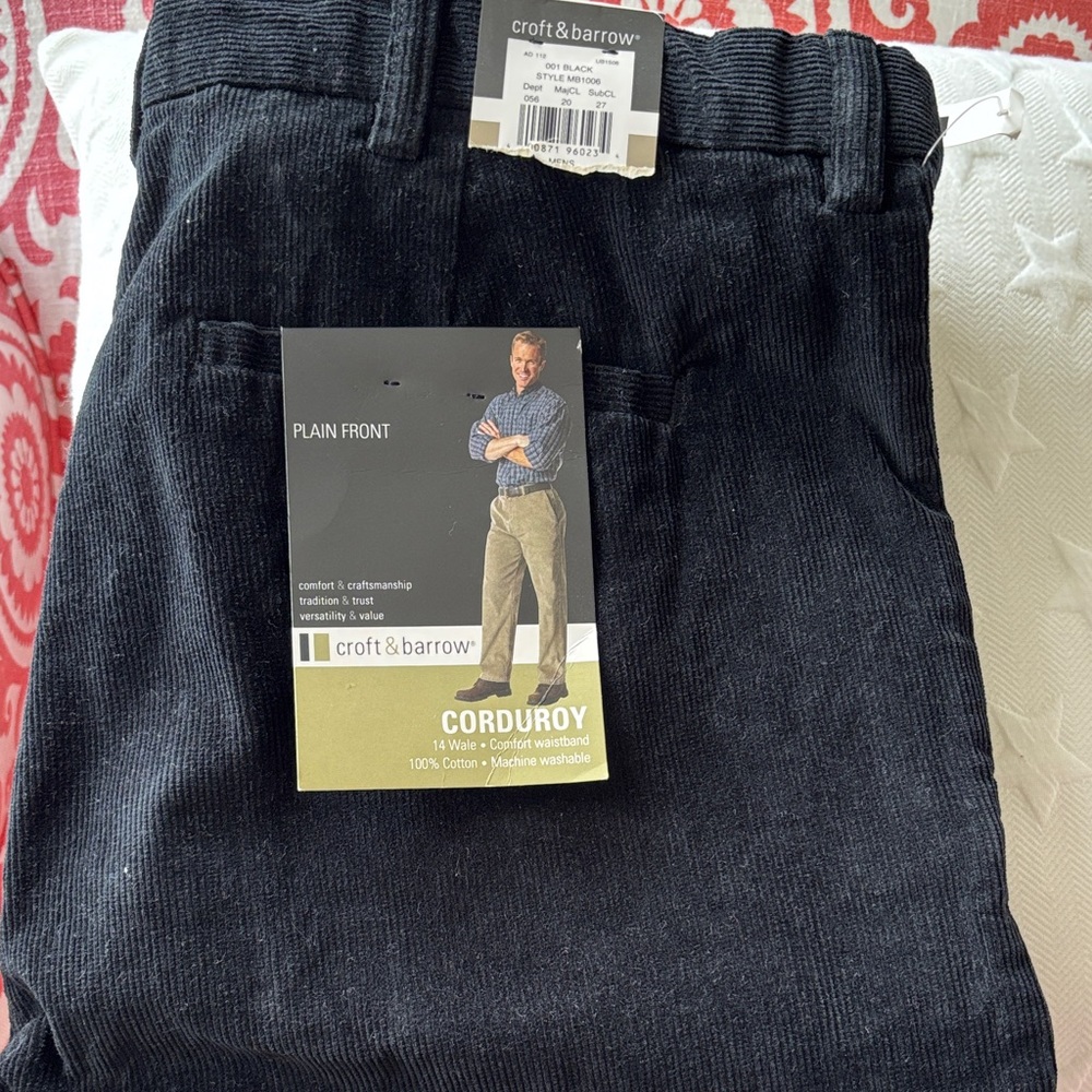 Croft & Barrow Men's Dark Corduroy Trousers